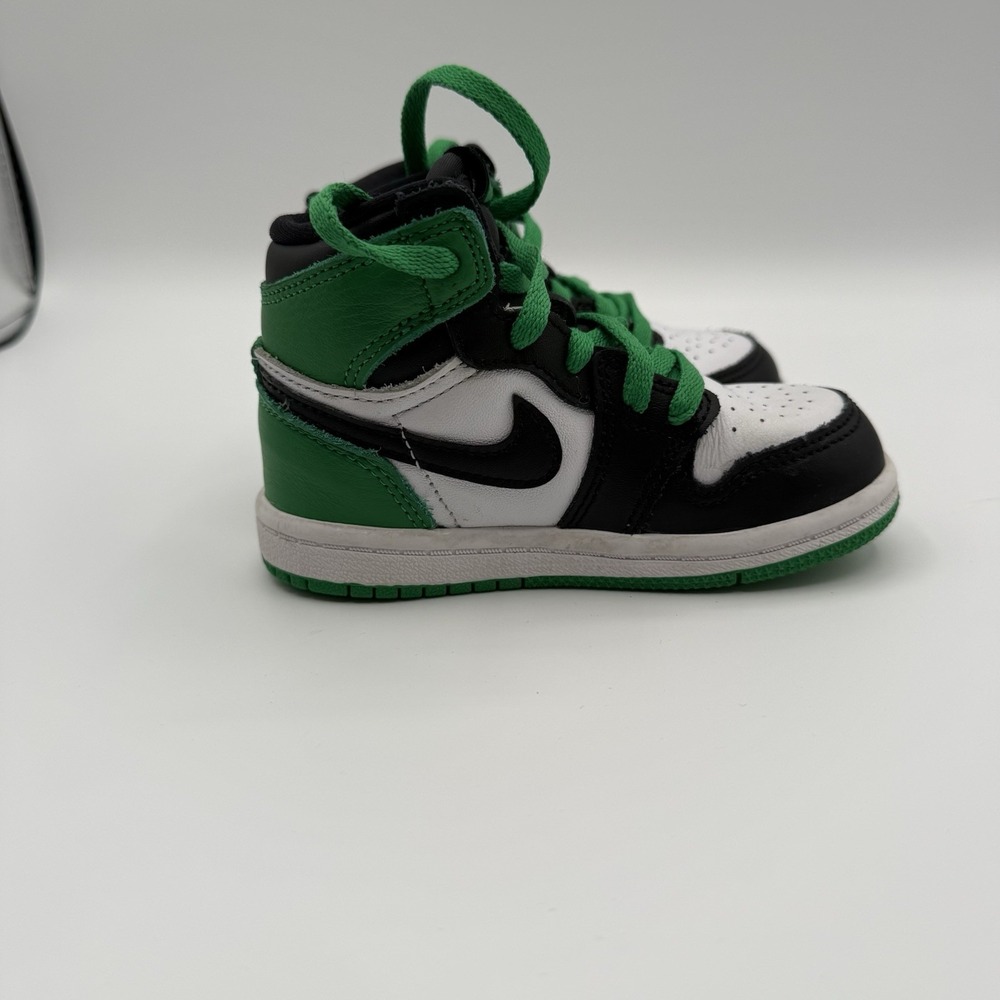 Jordan Kids Sneakers Black, White, and Green - Picture 5 of 15